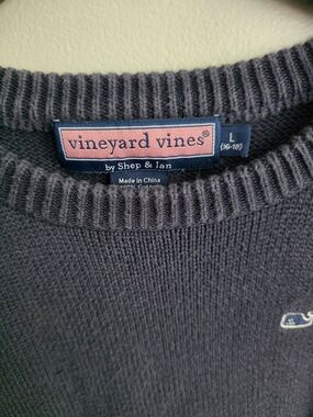 Vineyard Vines Kids Navy Blue Knit Crewneck Sweater